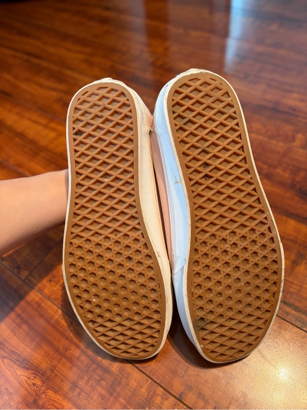 Vans Pink and White Low-Top Sneakers | Size 10 - Picture 4 of 5